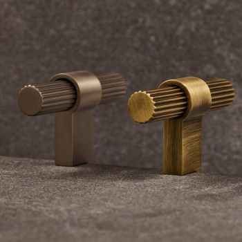 Möbelknopf T Helix Stripe - Antik-Bronze