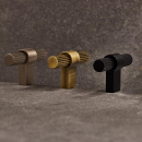 Möbelknopf T Helix Stripe - Antik-Bronze