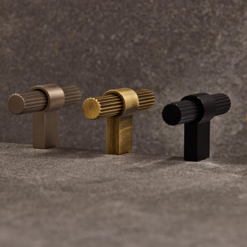 Möbelknopf T Helix Stripe - Antik-Bronze