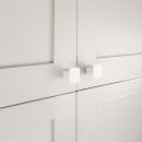 Möbelknopf Prism - 32x32mm - Mattweiß