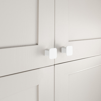 Möbelknopf Prism - 32x32mm - Mattweiß