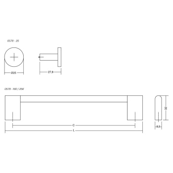 Möbelgriff Nexx - Gebürstete Bronze