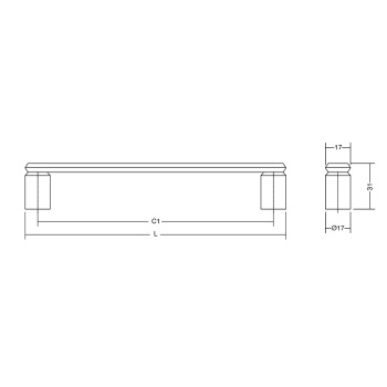 Möbelgriff Fase cc160mm - Dunkel Gebürstetes Messing
