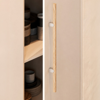 Möbelgriff Kumo Wood - Eiche/Edelstahl-Optik