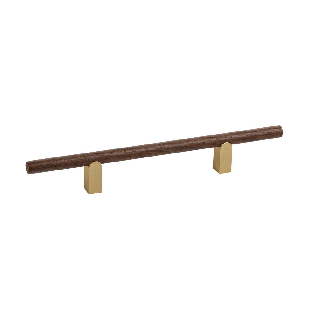 Möbelgriff Kumo Wood - Walnuss/Gebürstetes Messing
