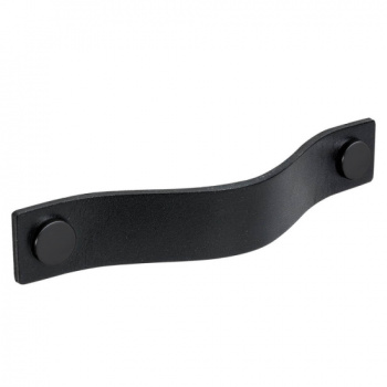 Möbelgriff Loop - 128mm - Leder Schwarz/Schwarz