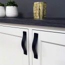 Möbelgriff Loop - 128mm - Leder Braun/Messing