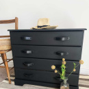 Möbelgriff Loop Round - 128mm - Leder Schwarz/Schwarz