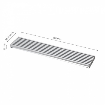 Lüftungsgitter - 598x125 - Aluminium