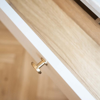 Möbelknopf Uno - Gebürstetes Unbehandeltes Messing