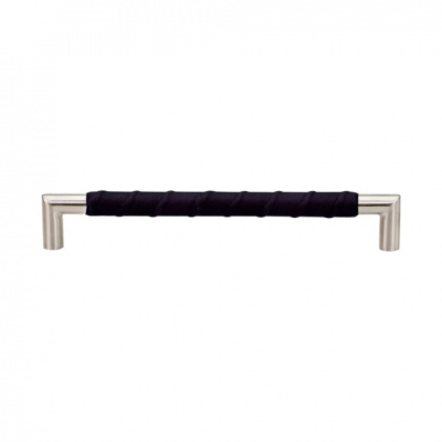 Möbelgriff Norma 12 - 192mm - Edelstahl/Schwarz Leder in der Gruppe Griffe / Farbe/Material / Leder bei Beslag Online (343902-11)