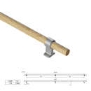 Möbelgriff Bond - Eiche/Edelstahl-Optik