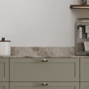 Griffknauf T Bond - Mörkbestad Eiche/Gebürstetes Messing