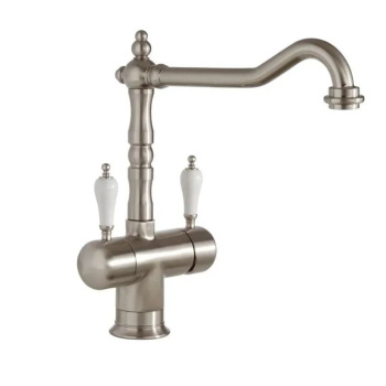 Küchenarmatur Oslo Retro - Edelstahl Old Silber