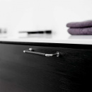 Möbelgriff Lounge - 160mm - Chrom/Schwarz Leder