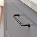 Möbelgriff Lounge - 160mm - Schwarz/Schwarz Leder