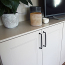 Möbelgriff Lounge - 160mm - Schwarz/Schwarz Leder