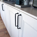 Möbelgriff Lounge - 160mm - Schwarz/Schwarz Leder