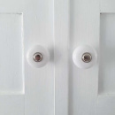 Möbelknopf 409 - 32mm - Vernickelt/Porzellan