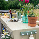 Möbelknopf 24136 - Weiß/Messing