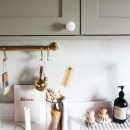 Möbelknopf 24136 - Weiß/Messing