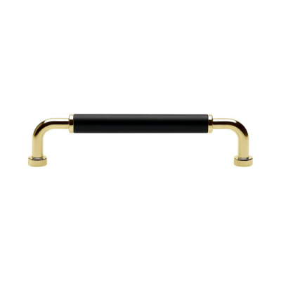 Möbelgriff Brohult M - 128mm - Poliertes Messing/Schwarz in der Gruppe Griffe / Farbe/Material / Messing bei Beslag Online (397047-11)