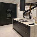 Möbelgriff Brohult M - 128mm - Poliertes Messing/Schwarz