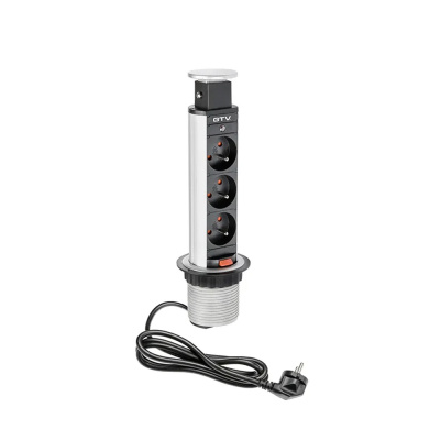 Versenkbare Steckdosen 60mm 230V - Silber in der Gruppe Outlet bei Beslag Online (42313)