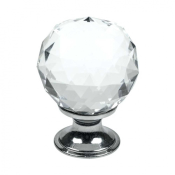 Möbelknopf Diamond - Glas/Chrom