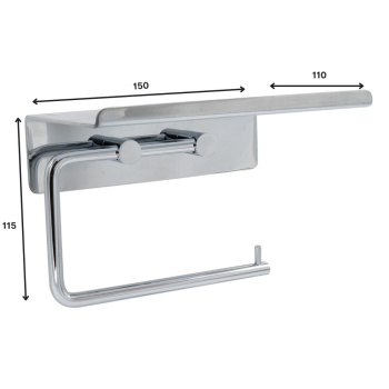 Base Toilettenpapierhalter Mit Regal - Chrom