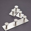 Klebehaken Base 210 2-Haken - Gebürsteter Edelstahl