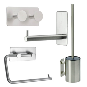 Badezimmer Set Base 210 - Gebürsteter Edelstahl