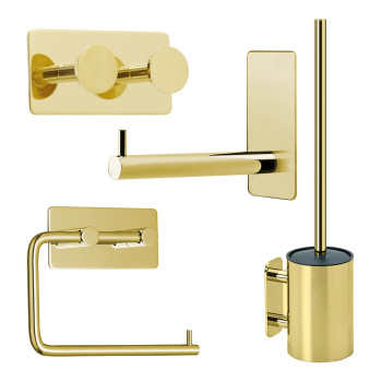 Badezimmer Set Base 210 - Poliertes Messing