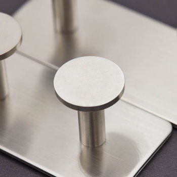Klebehaken Base 210 3-Haken - Gebürsteter Edelstahl