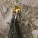 Klebehaken Base 220 1-Haken - Poliertes Messing