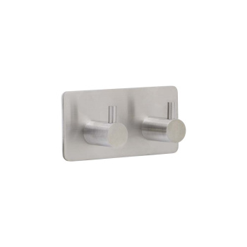 Klebehaken Base 220 2-Haken - Gebürsteter Edelstahl