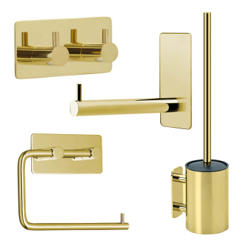 Badezimmer Set Base 220 - Poliertes Messing