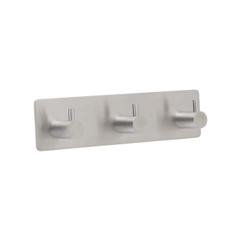 Klebehaken Base 220 3-Haken - Gebürsteter Edelstahl