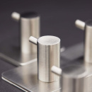 Klebehaken Base 220 3-Haken - Gebürsteter Edelstahl