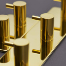 Klebehaken Base 220 3-Haken - Poliertes Messing