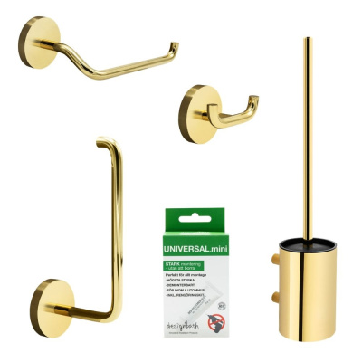 Badezimmer Set Calm - Poliertes Messing in der Gruppe Badaccessoires / Alle Badaccessoires anzeigen / Badaccessoires Set bei Beslag Online (620081-K)