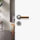 Türgriff Kastrup - Edelstahl-Optik/Lederummantelt Braun