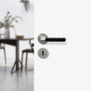 Türgriff Kastrup - Edelstahl-Optik/Lederummantelt Schwarz