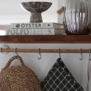 Küchenreling Aveny - 600mm -  Komplett - Eiche/Gebürsteter Edelstahl