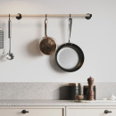 Küchenreling Aveny - 600mm - Komplett - Eiche/Mattschwarz