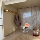 Küchenreling Aveny - 600mm - Komplett - Poliertes Unbehandeltes Messing