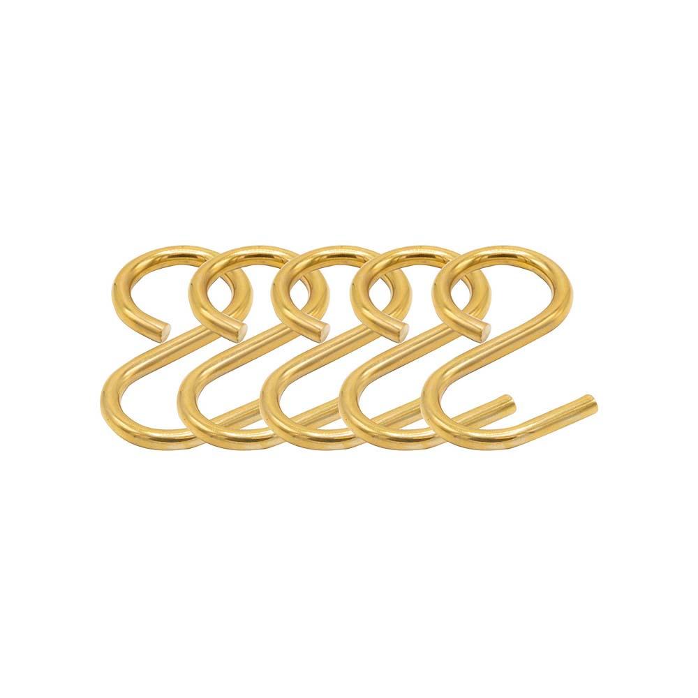 Haken Aveny - 5er-Set - Poliertes Unbehandeltes Messing