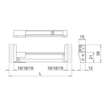 Schubladenbeleuchtung Tendy SF UHE IR 24V 2700K - Schwarz