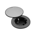 Steckdose One - Edelstahl/Schwarz