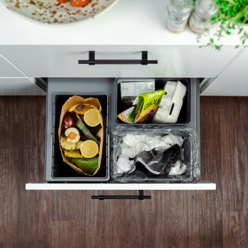 Mülltrennung - Cube Compact Eco - Dunkelgrau